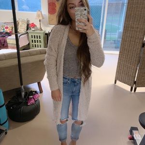 A&F Long Soft Pink Cardigan